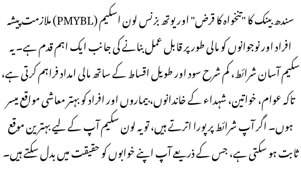 Sindh Bank Loan for Govt Employees 2025