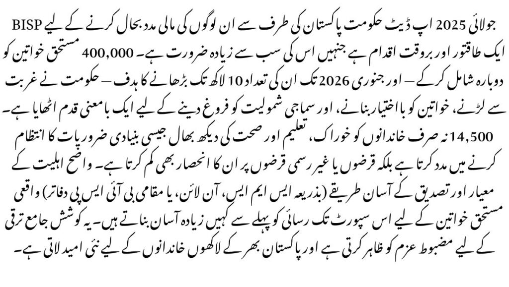 BISP January 2026 Payment Update