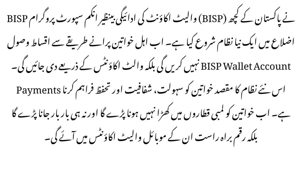 BISP Wallet Account Payments